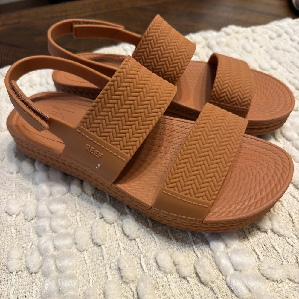 Reef Women's Water Vista Sandal Peach Water Rubber Slingback Brown 10